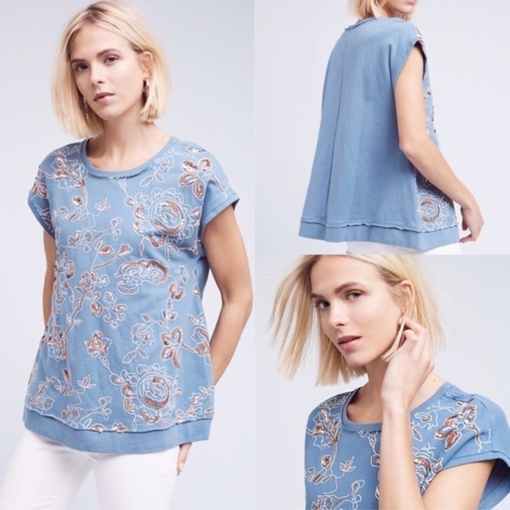 New Large Anthropologie Hildie Sweatshirt by Akemi + Kin